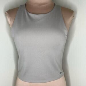 Under Armour Seamless Crop Top Medium Womens Taupe Athletic Workout Fitness Gym